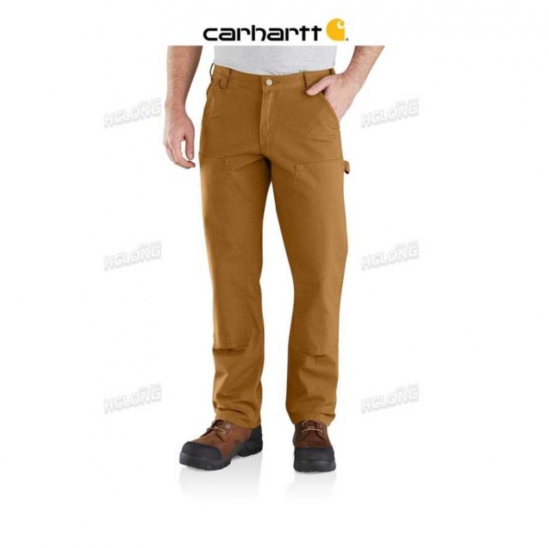 Marron Carhartt Rugged Flex Relaxed Fit Duck Double-Front Utility Travail Pant - Danmark PHH-3125158