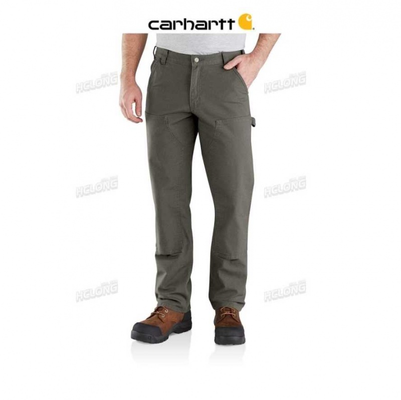 Moss Carhartt Rugged Flex Relaxed Fit Duck Double-Front Utility Travail Pant - Danmark CEA-2117314