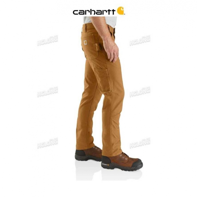 Marron Carhartt Rugged Flex Droit Fit Duck Dungaree - Danmark YDO-7265726