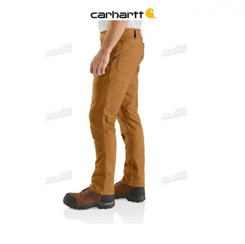 Marron Carhartt Rugged Flex Droit Fit Duck Dungaree - Danmark YDO-7265726