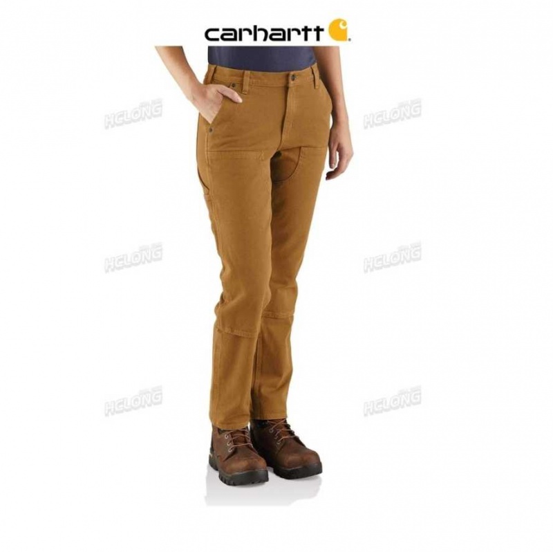 Marron Carhartt Rugged Flex Relaxed Fit Twill Double-Front Travail Pant - Danmark IRO-2735143