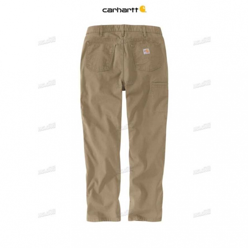 Kaki Foncé Carhartt Flame-Resistant Rugged Flex Relaxed Fit Tela Travail Pant Kaki - Danmark YHY-9996904