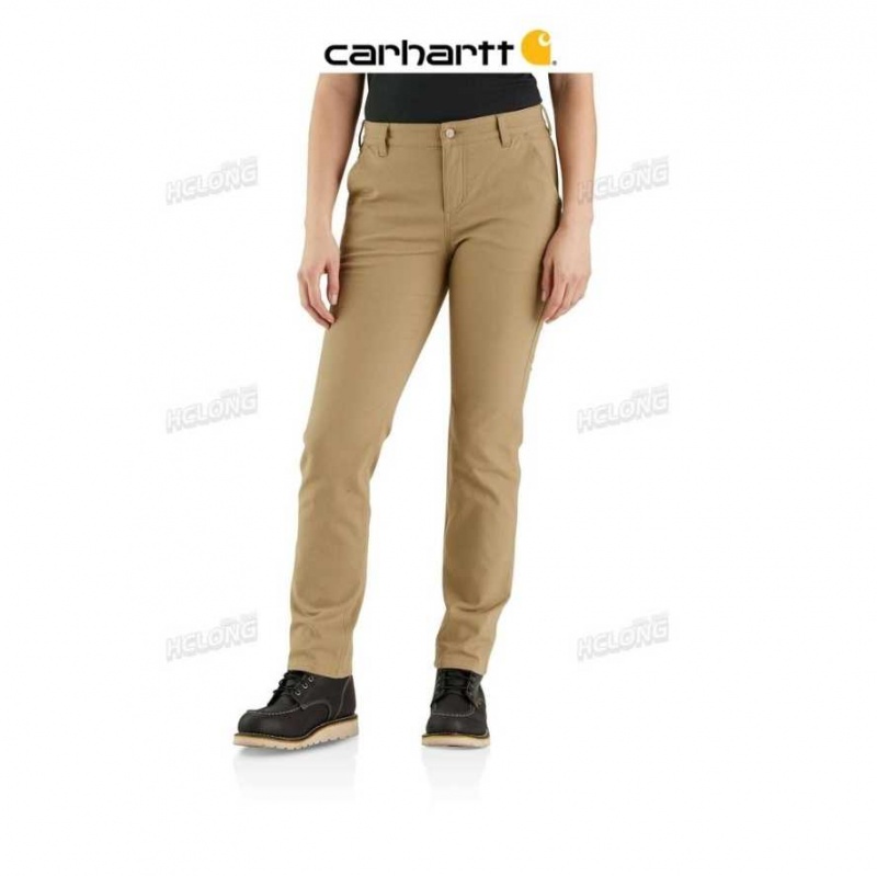 Kaki Foncé Carhartt Rugged Flex Relaxed Fit Tela Travail Pant Kaki - Danmark SPJ-9519255