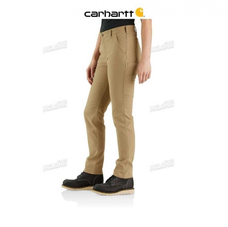 Kaki Foncé Carhartt Rugged Flex Relaxed Fit Tela Travail Pant Kaki - Danmark SPJ-9519255