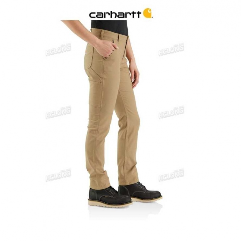 Kaki Foncé Carhartt Rugged Flex Relaxed Fit Tela Travail Pant Kaki - Danmark SPJ-9519255