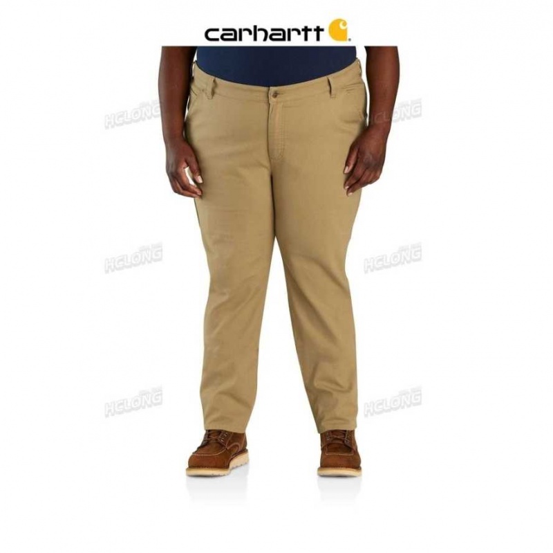 Kaki Foncé Carhartt Rugged Flex Relaxed Fit Tela Travail Pant Kaki - Danmark SPJ-9519255