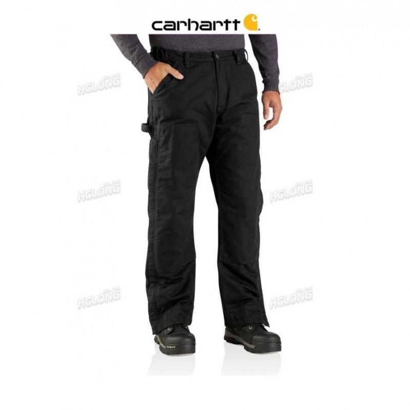 Noir Carhartt Loose Fit Washed Duck Insulated Pant - Danmark FJW-1847370