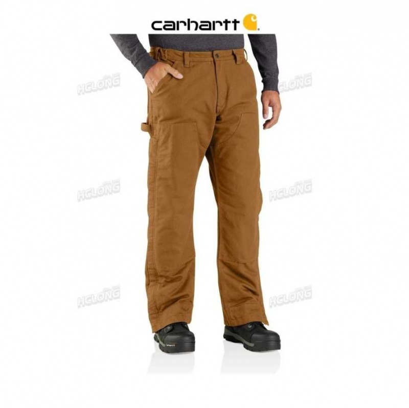 Marron Carhartt Loose Fit Washed Duck Insulated Pant - Danmark VQS-7326025