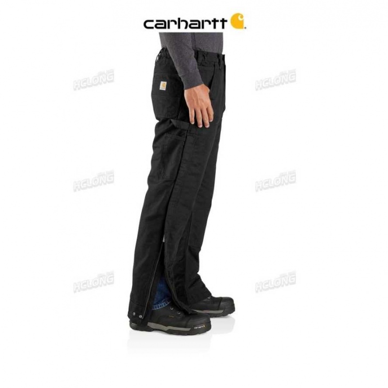 Noir Carhartt Loose Fit Washed Duck Insulated Pant - Danmark FJW-1847370