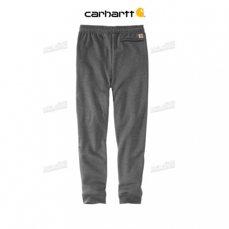 Carbon Heather Carhartt Relaxed Fit Midweight Tapered Logo Sweatpant Carbon - Danmark UWS-2944119