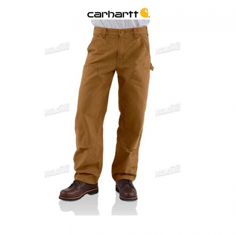 Marron Carhartt Loose Fit Washed Duck Double-Front Utility Travail Pant - Danmark TYI-9881293