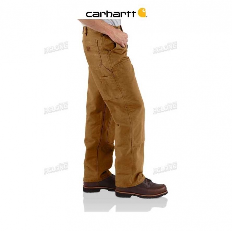 Marron Carhartt Loose Fit Washed Duck Double-Front Utility Travail Pant - Danmark TYI-9881293