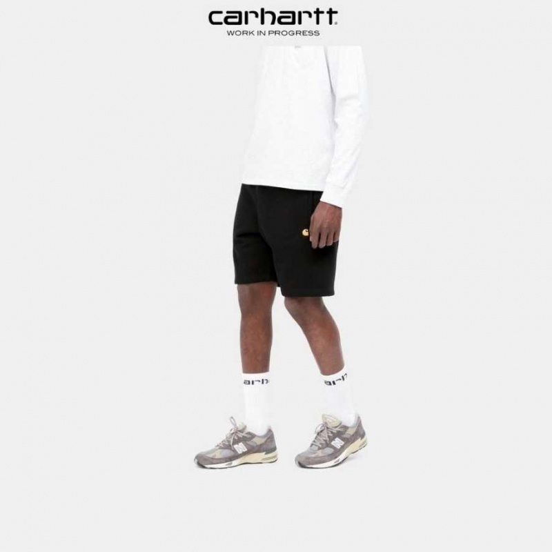 Noir Carhartt Wip Chase Sweat Corta - Danmark OKH-6472526