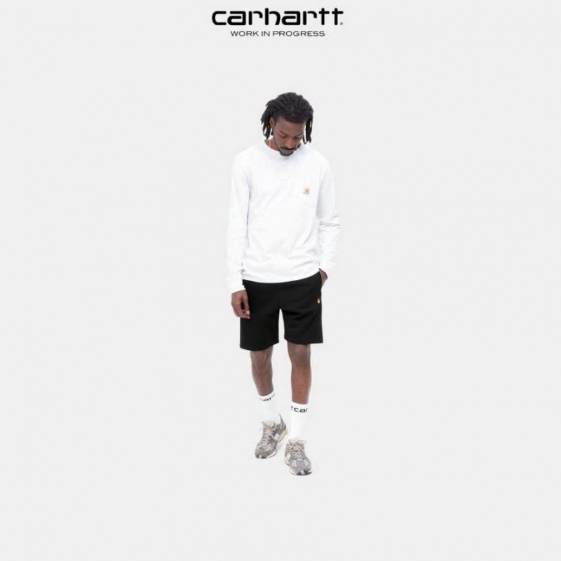 Noir Carhartt Wip Chase Sweat Corta - Danmark OKH-6472526