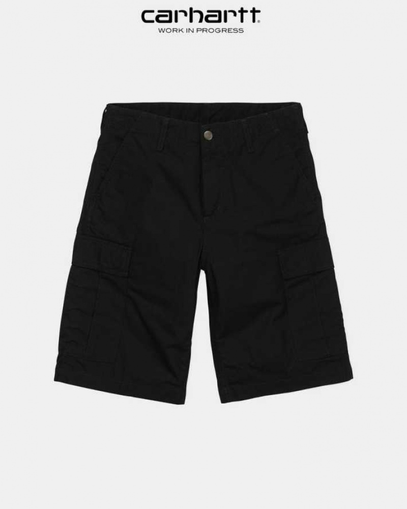 Noir Carhartt Wip Regular Cargo Corta - Danmark XAE-0243305