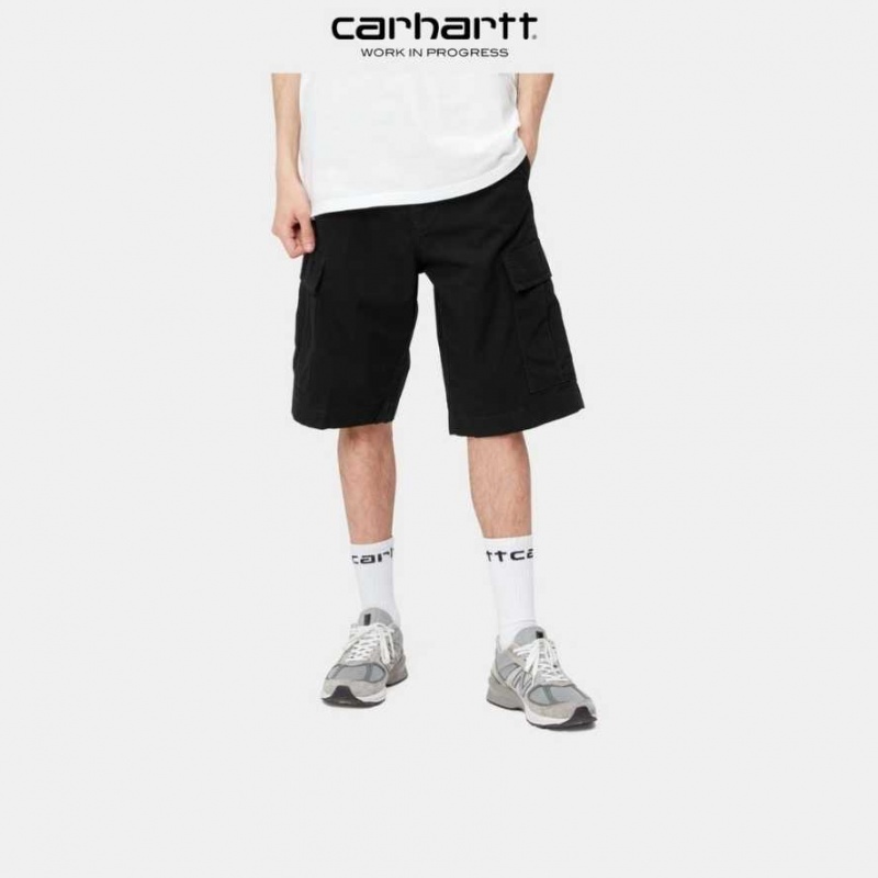 Noir Carhartt Wip Regular Cargo Corta - Danmark XAE-0243305