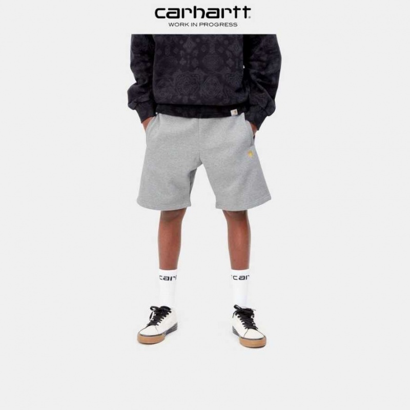 Grise Carhartt Wip Chase Sweat Corta - Danmark AGG-5300218