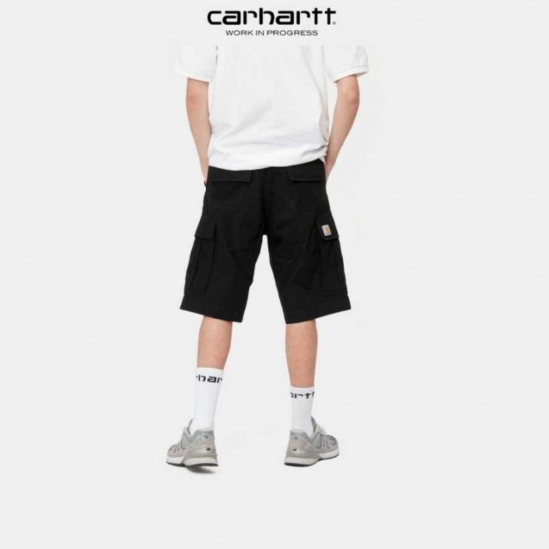 Noir Carhartt Wip Regular Cargo Corta - Danmark XAE-0243305