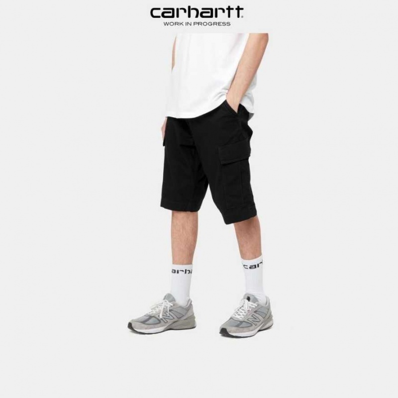 Noir Carhartt Wip Regular Cargo Corta - Danmark XAE-0243305