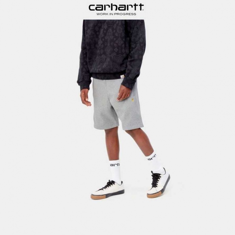 Grise Carhartt Wip Chase Sweat Corta - Danmark AGG-5300218