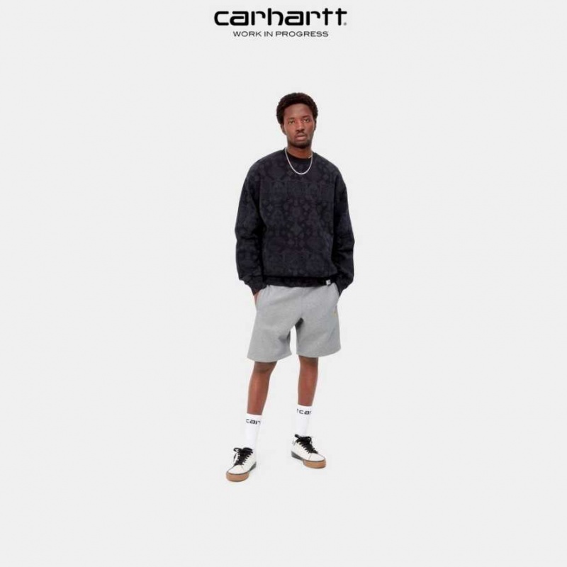 Grise Carhartt Wip Chase Sweat Corta - Danmark AGG-5300218