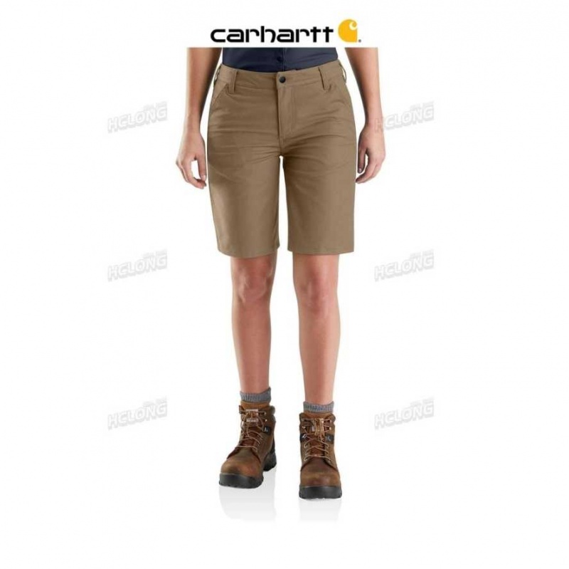 Kaki Foncé Carhartt Rugged Professional Series Rugged Flex Loose Fit Tela Travail Corta Kaki - Danmark LQR-8516720