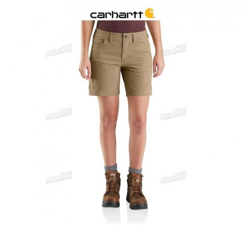 Kaki Foncé Carhartt Force Relaxed Fit Legere Ripstop Cargo Travail Corta Kaki - Danmark KCX-8244432