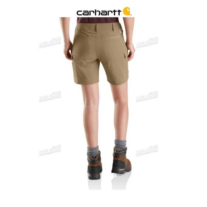 Kaki Foncé Carhartt Force Relaxed Fit Legere Ripstop Cargo Travail Corta Kaki - Danmark KCX-8244432