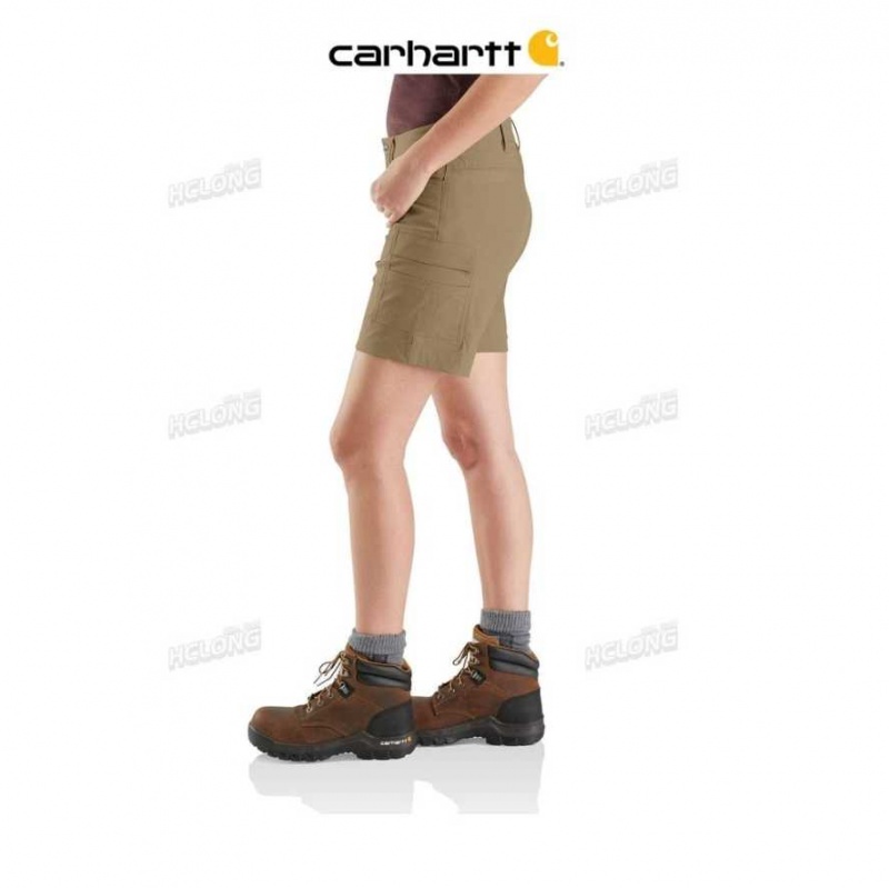 Kaki Foncé Carhartt Force Relaxed Fit Legere Ripstop Cargo Travail Corta Kaki - Danmark KCX-8244432