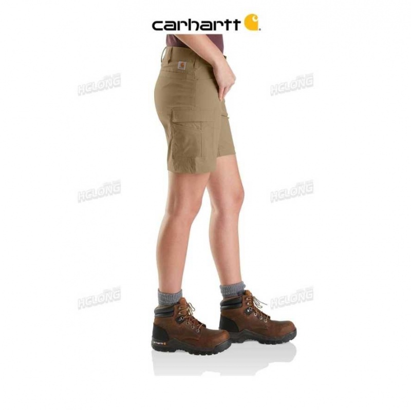 Kaki Foncé Carhartt Force Relaxed Fit Legere Ripstop Cargo Travail Corta Kaki - Danmark KCX-8244432