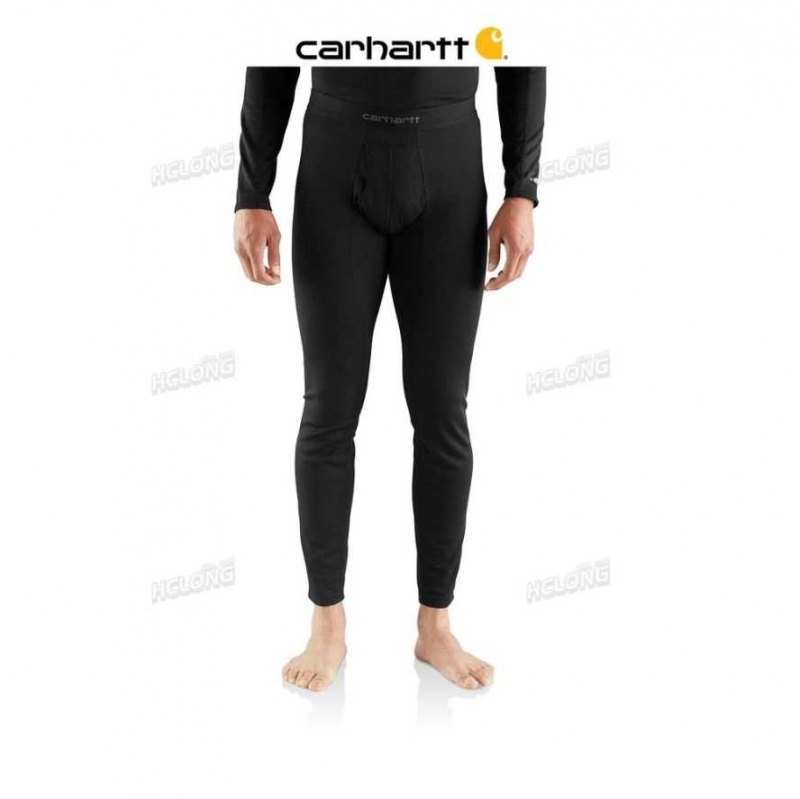 Noir Carhartt Force Midweight Micro-Grid Base Layer Pant - Danmark JAW-0591548