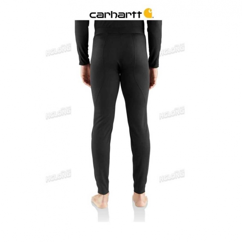 Noir Carhartt Force Midweight Micro-Grid Base Layer Pant - Danmark JAW-0591548