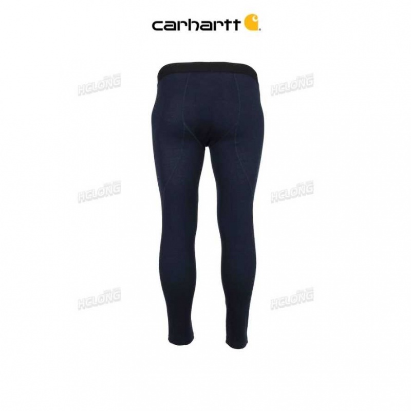 Bleu Marine Carhartt Force Midweight Micro-Grid Base Layer Pant Bleu - Danmark CAL-9701630