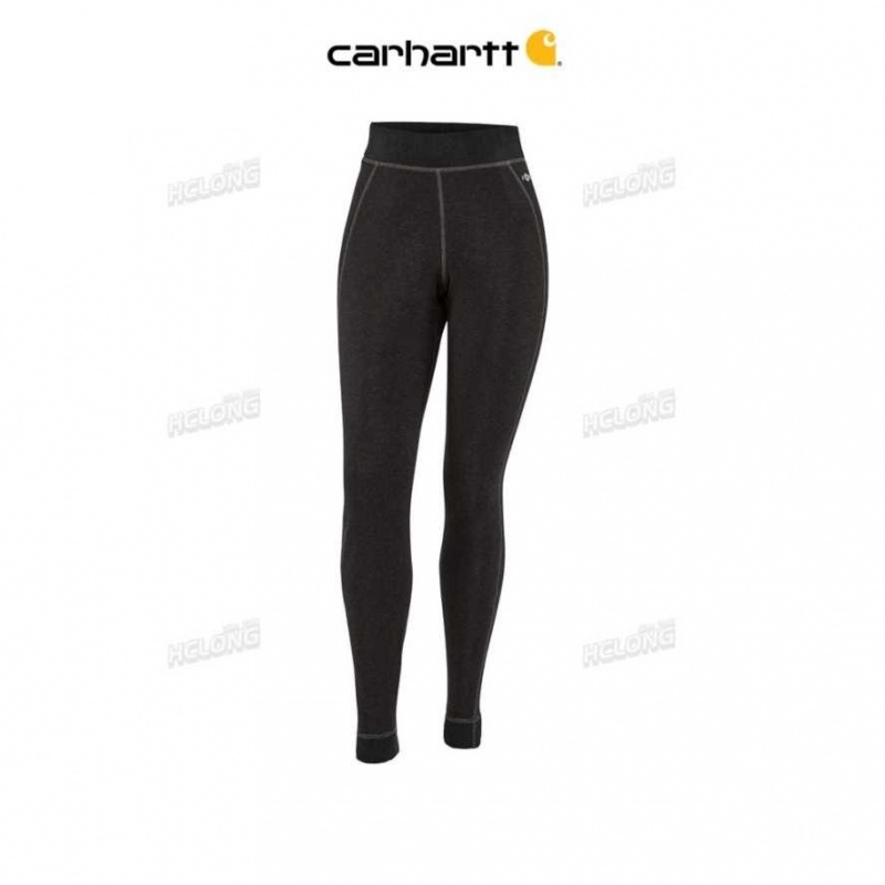 Noir Carhartt Force Heavyweight Synthétique Laine-Blend Fleece Base Layer Pant - Danmark WVQ-8247085