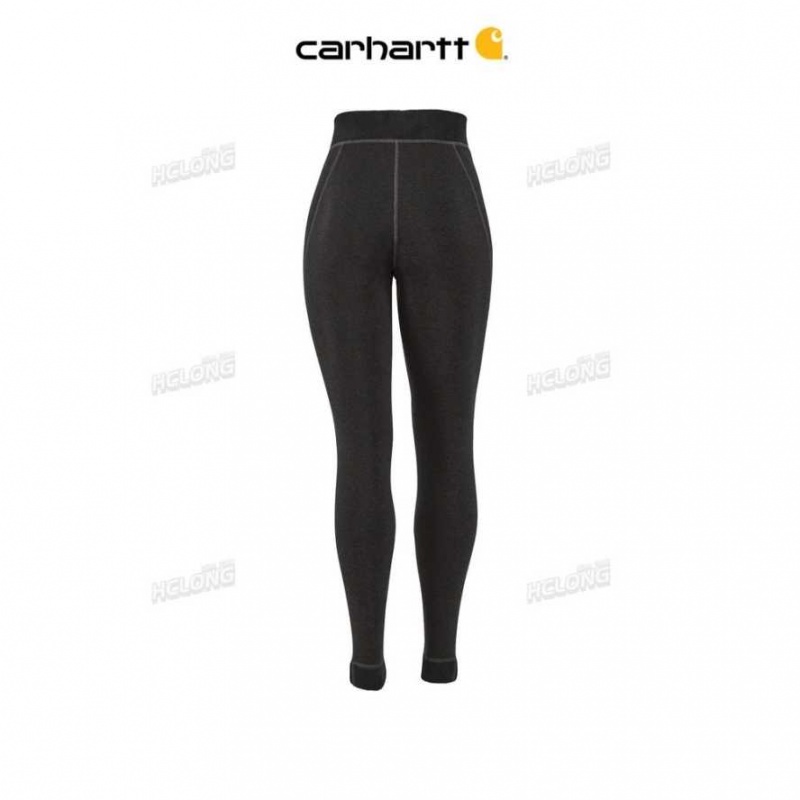 Noir Carhartt Force Heavyweight Synthétique Laine-Blend Fleece Base Layer Pant - Danmark WVQ-8247085