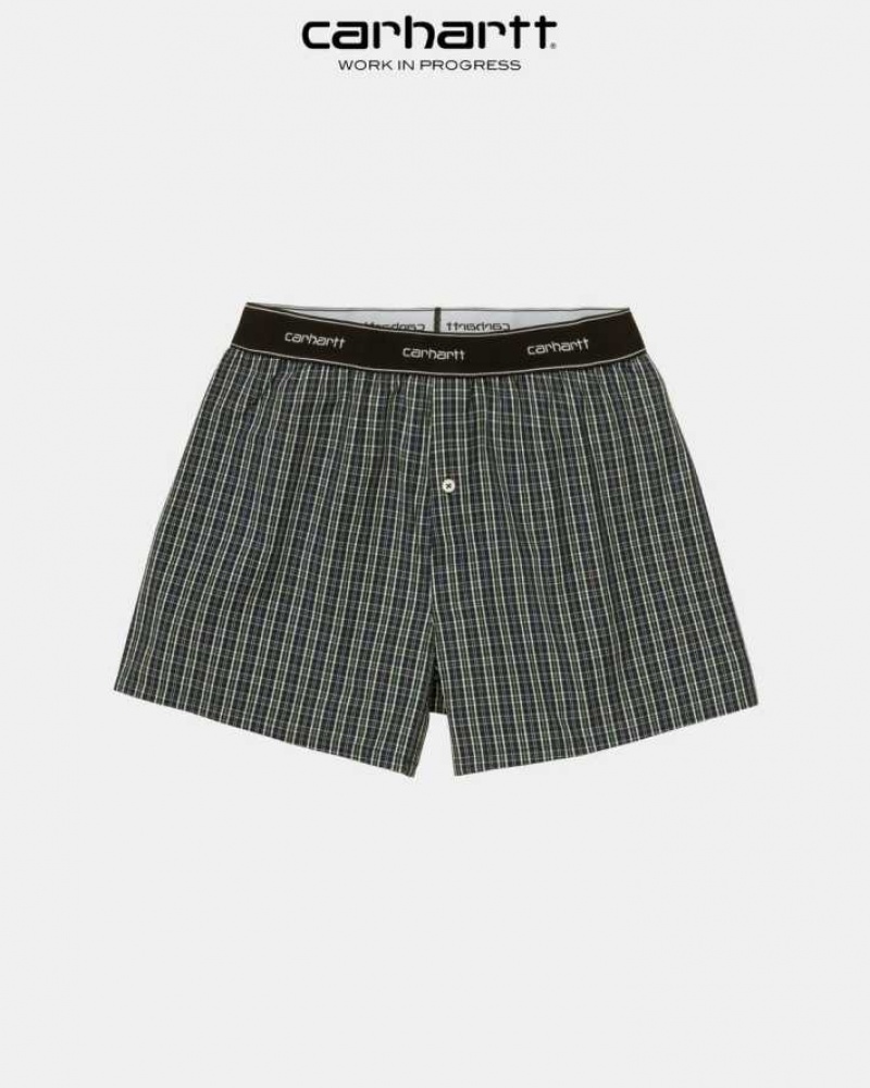 Grove James Check Carhartt Wip Coton Script Boxers Grove James - Danmark XHW-9097256