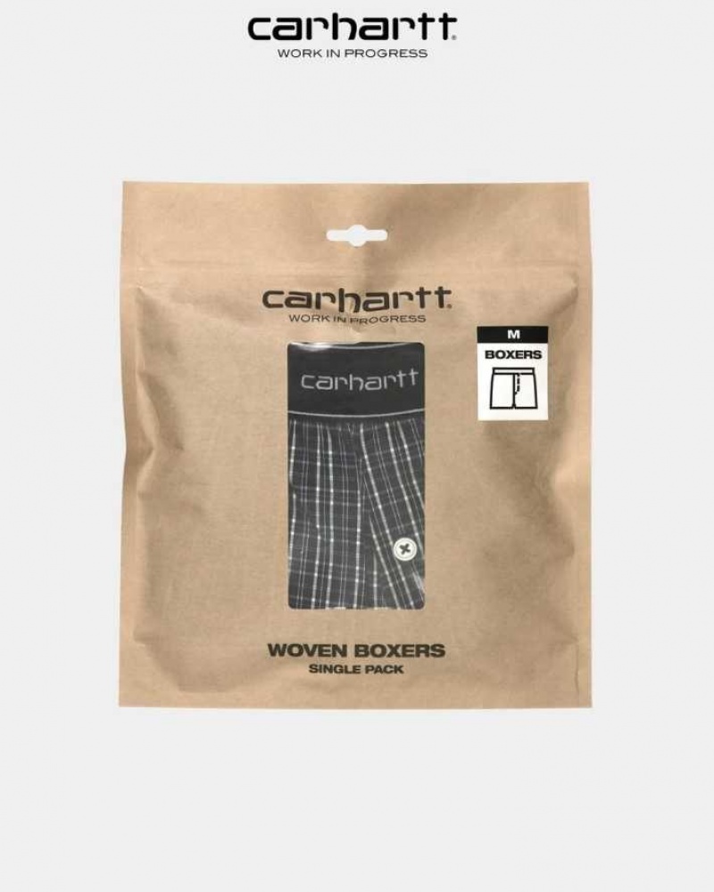 Grove James Check Carhartt Wip Coton Script Boxers Grove James - Danmark XHW-9097256