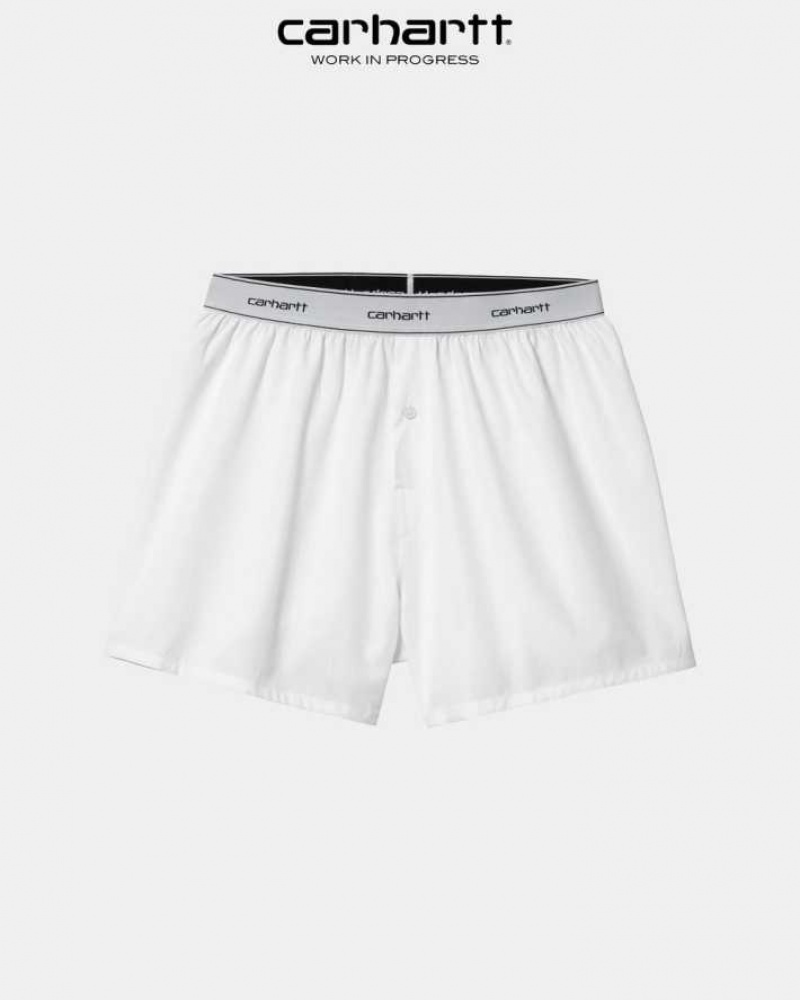 Blanche Carhartt Wip Coton Script Boxers - Danmark ROD-1863882