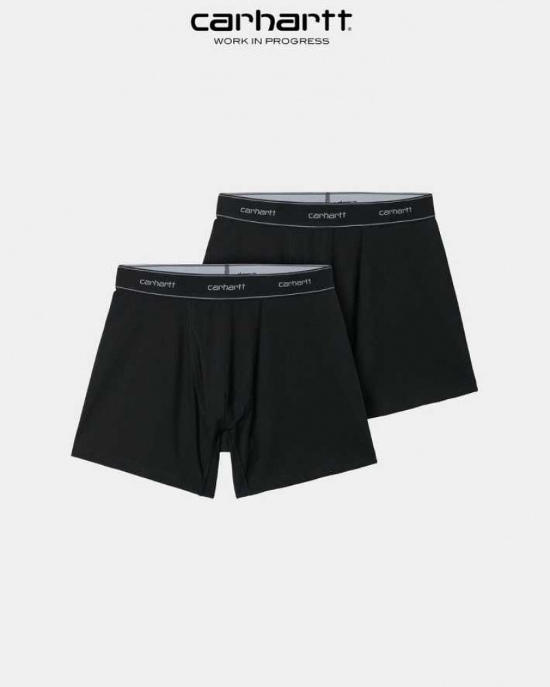 Noir Carhartt Wip Coton Trunks (2 Pack) - Danmark EKR-6895697