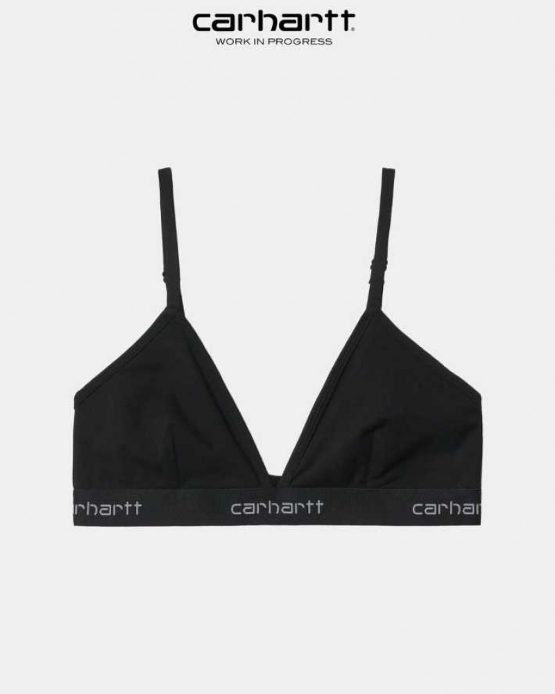 Noir Carhartt Wip Script Triangle Bra - Danmark EHQ-7046928