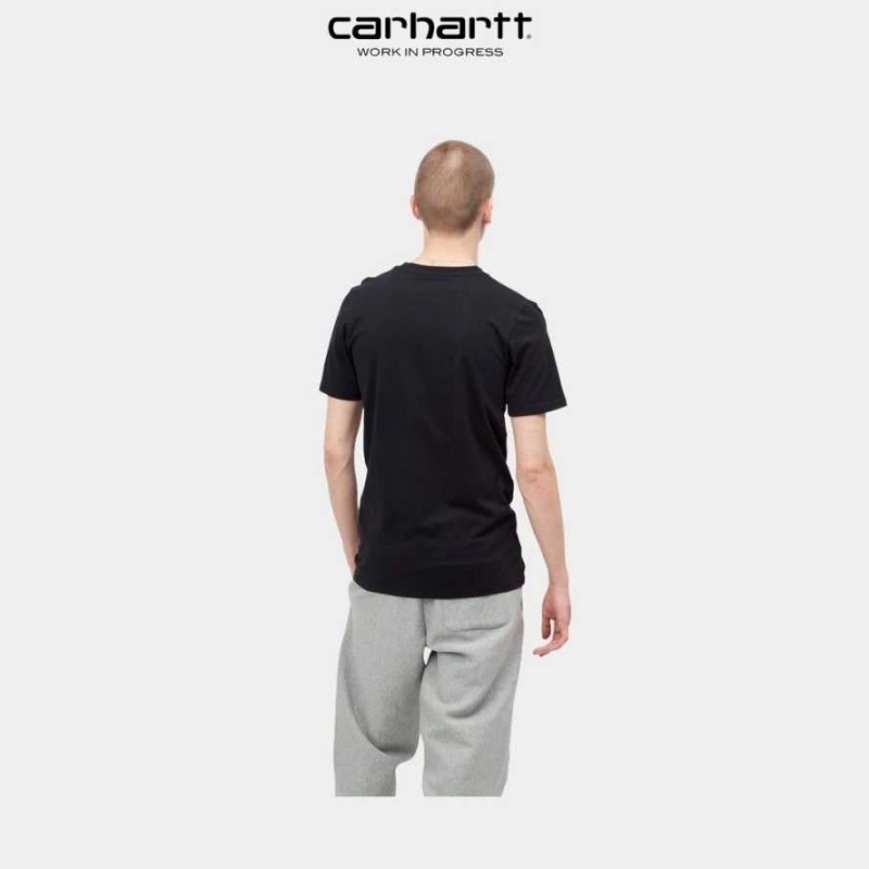 Noir Carhartt Wip Standard Crew Neck T-Shirt (2 Pack) - Danmark FIE-6168627