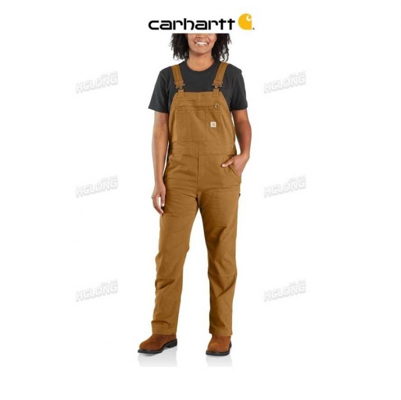 Marron Carhartt Rugged Flex Loose Fit Tela Bib Overall - Danmark RYZ-6875179