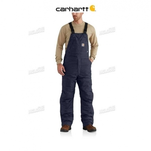 Bleu Marine Foncé Carhartt Flame-Resistant Quick Duck Bib Overall Quilt-Doublée Bleu Marine - Danmark ZWQ-1996375