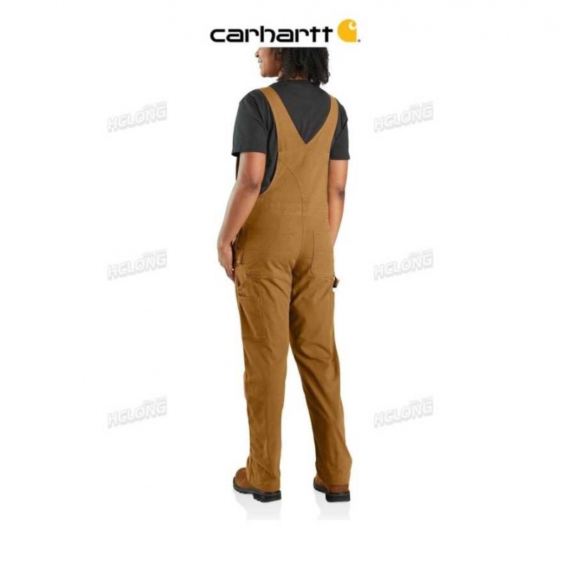 Marron Carhartt Rugged Flex Loose Fit Tela Bib Overall - Danmark LDM-4029255