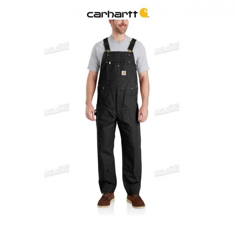 Noir Carhartt Relaxed Fit Duck Bib Overall - Danmark YEW-7333560