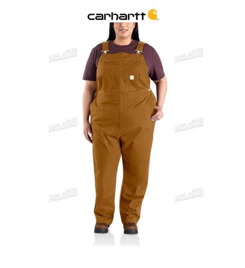 Marron Carhartt Rugged Flex Loose Fit Tela Bib Overall - Danmark LDM-4029255