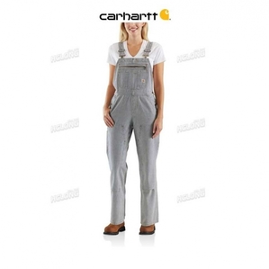 Railroad Stripe Carhartt Rugged Flex Relaxed Fit Denim Railroad Stripe Bib Overall Railroad - Danmark YYG-7617673