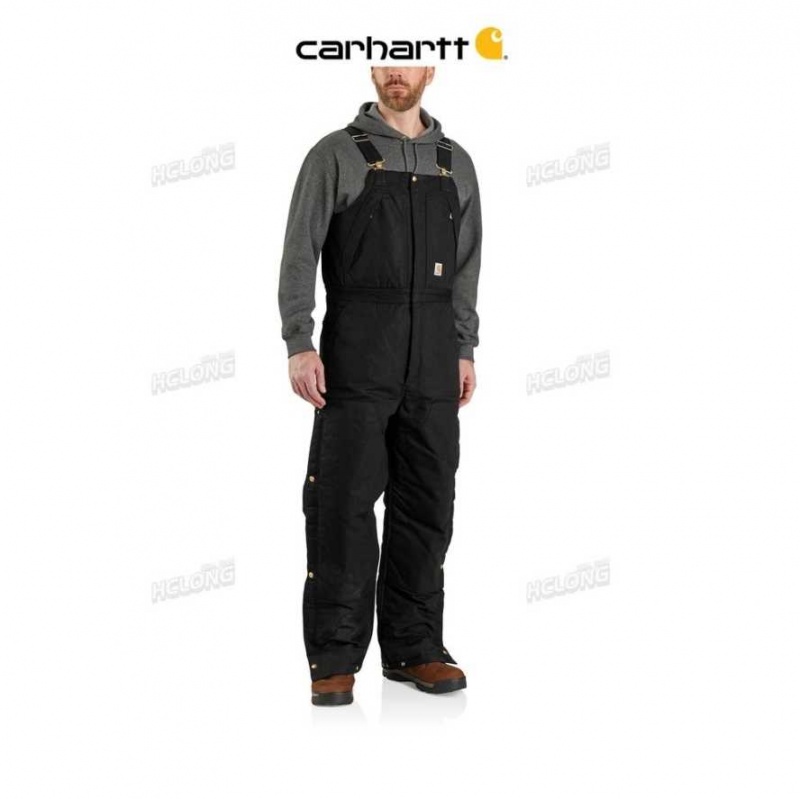 Noir Carhartt Loose Fit Firm Duck Insulated Biberall - Danmark EMJ-5803431