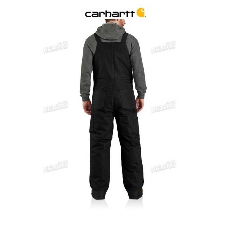 Noir Carhartt Loose Fit Firm Duck Insulated Biberall - Danmark EMJ-5803431