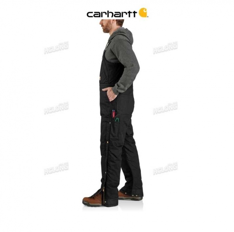 Noir Carhartt Loose Fit Firm Duck Insulated Biberall - Danmark EMJ-5803431